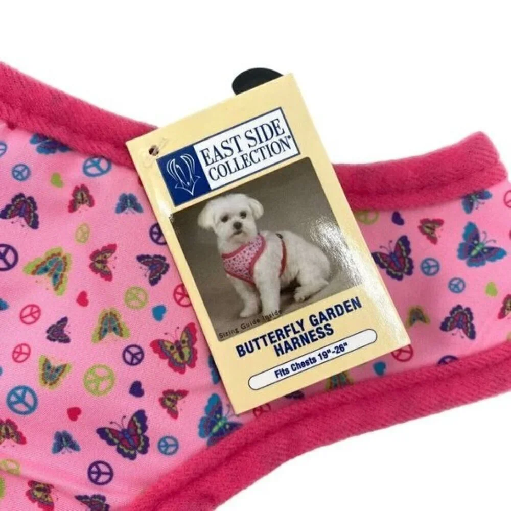 Dog Harness Butterfly Garden Print East Side Collection Pet Collar Size Large